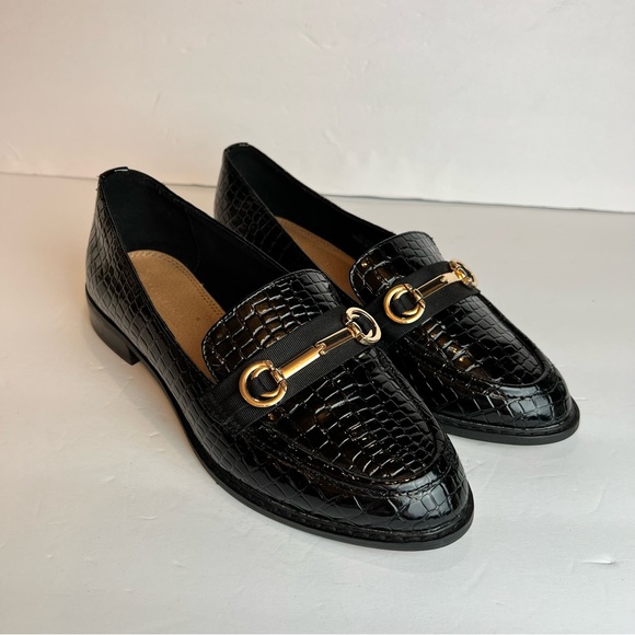 ASOS Vegan Mock Croc Gold Hardware Slip On Oxford Loafers Women’s UK 5 / US 7.5 - Picture 13 of 16